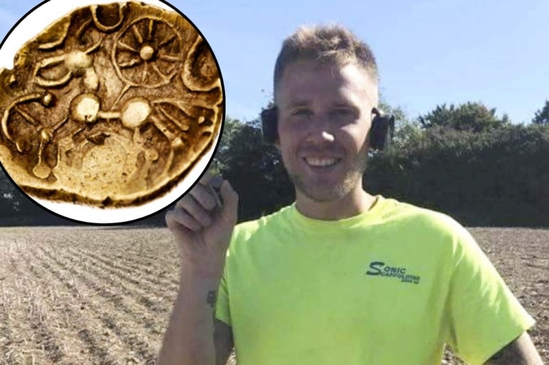 Historic gold coin found in a Hampshire field with stamp of previously unrecorded king (SWNS)