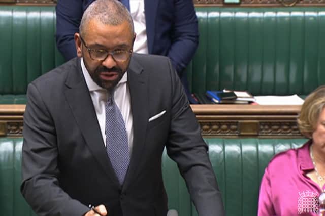 James Cleverly addressing the Commons. Credit: PA/Parliament