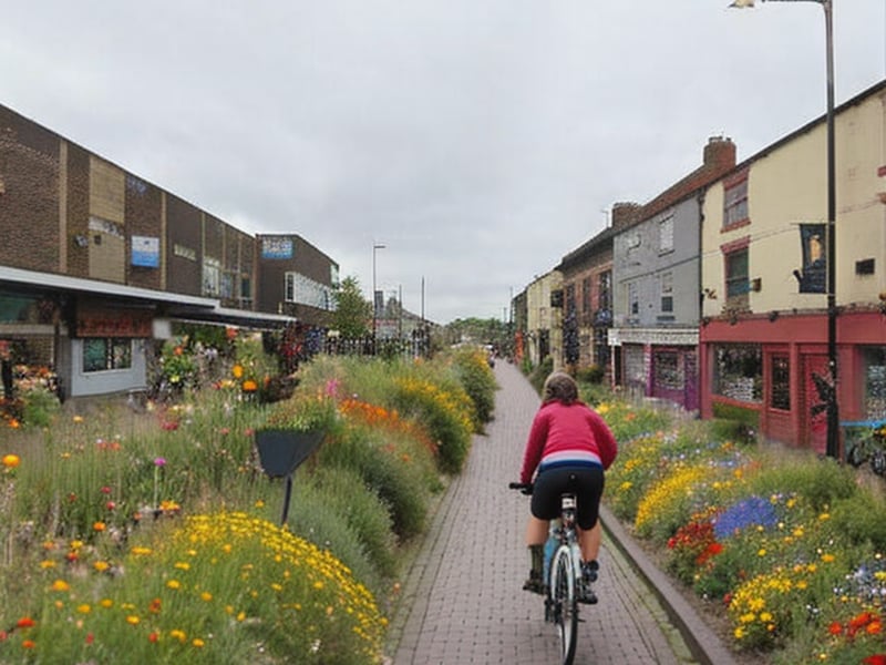 Fulwood Road, in Broomhill, Sheffield, as it would look if cars were sidelined in favour of cyclists and pedestrians, according to an AI-generated image created via the Dutch Cycling Lifestyle app