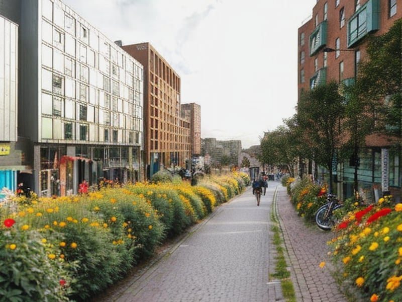 Broad Lane, Sheffield, as it would look if cars were sidelined in favour of cyclists and pedestrians, according to an AI-generated image created via the Dutch Cycling Lifestyle app