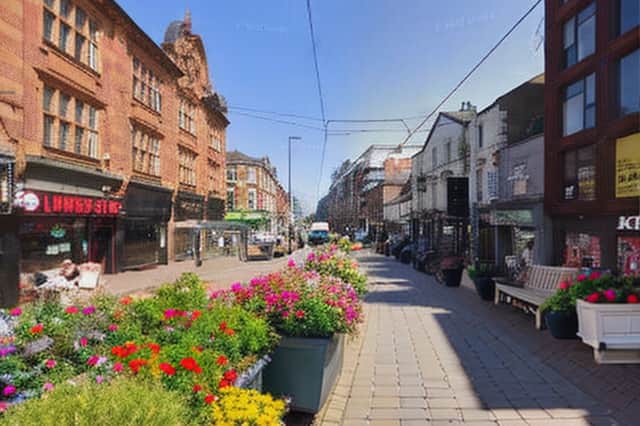 West Street, Sheffield, as it would look if cars were sidelined in favour of cyclists and pedestrians, according to an AI-generated image created via the Dutch Cycling Lifestyle app