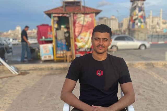 Qasem Fara, from Heeley, Sheffield, is stranded in Gaza. The 21-year-old student says he can't sleep due to the noise of falling bombs and that the sky is black with smoke and filled with the screams of children