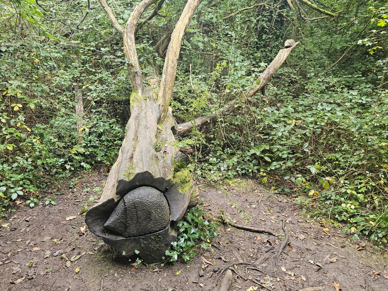 The hedgehog sculpture, trackable with Google Maps, was designed by Filton Avenue Nursery and features a playful trio of hedgehogs through the tree.