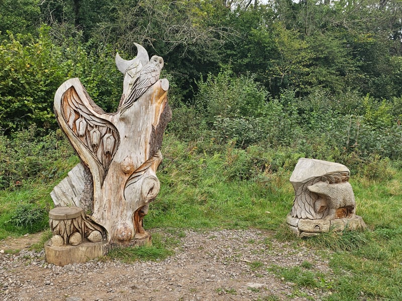 The Google Maps trackable structure is located near the entrance to Hermitage Wood and features the moon, an owl, bats and a bear.