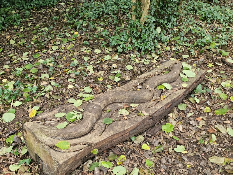 The worm sculpture ‘wiggles’ in the woods and can be tracked with Google Maps.