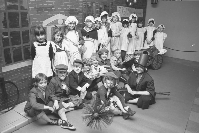 To celebrate High Southwick Junior School's 100th anniversary in 1977, the pupils arrived at school dressed in 1800s costume.