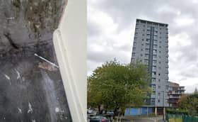 Residents living in the Leverton Gardens tower blocks in Sheffield say they are fed up of homeless people sleeping on the stairs there and taking drugs, urinating and defecating. They have shared a photo of a used syringe which was left behind in the stairwell.