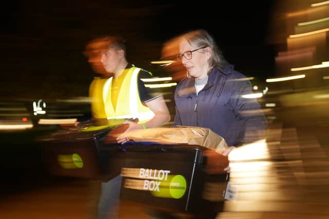 Ballot boxes arrive at Priory House. Credit: Joe Giddens/PA Wire