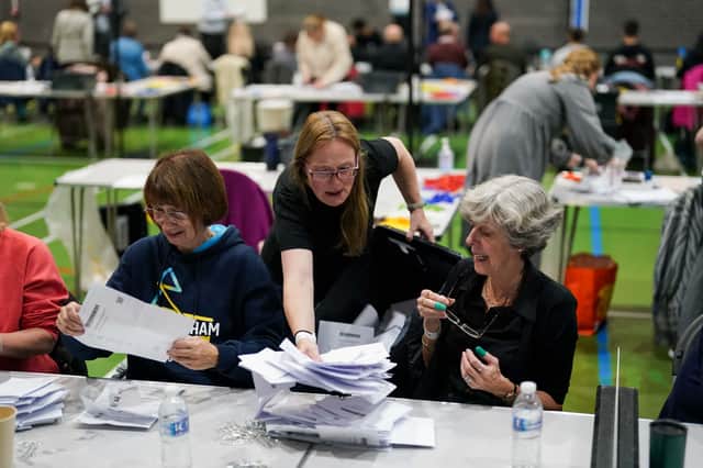Votes are counted in Tamworth. Credit: PA