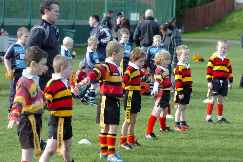 The Sunderland under 7's team in action at the Tag Rugby Festival at Ashbrooke in 2010.