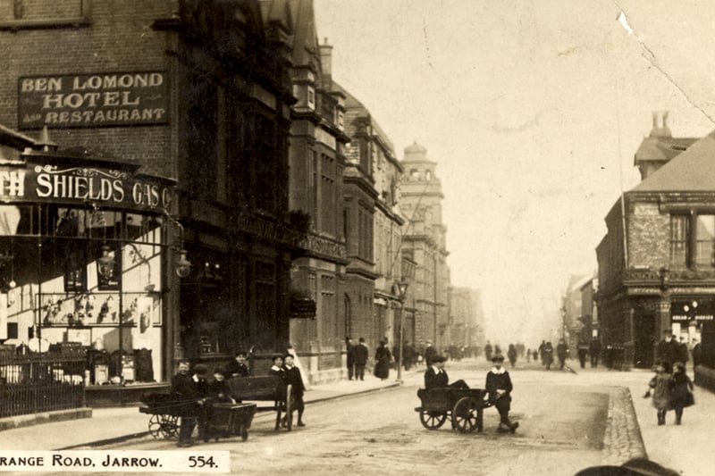 Buildings which can be seen in the photograph are the Masonic Hall Sunderland and South Shields Water company the Town Hall and the Ben Lomond Hotel (Newcastle Libraries) 