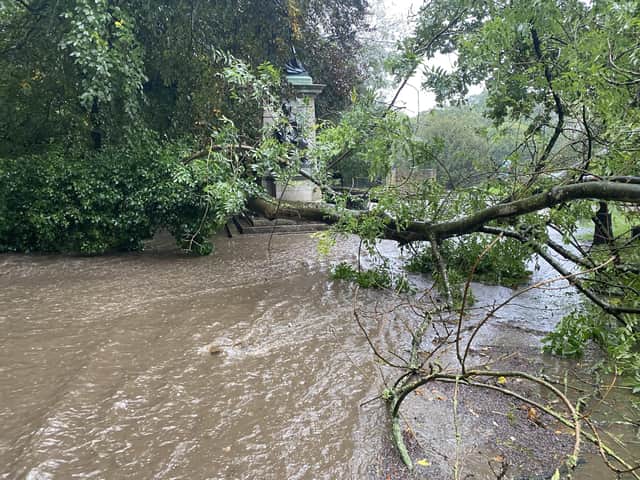 Endcliffe Park has been flooded as a result of the heavy rainfall in Sheffield today.