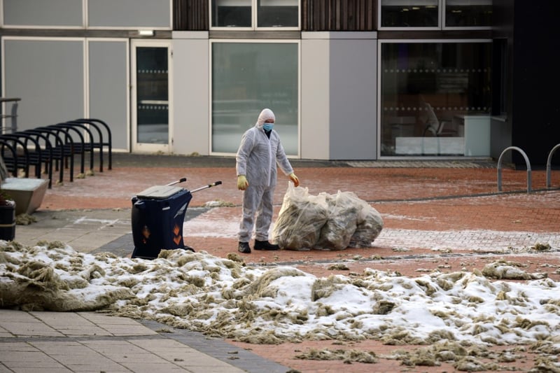 Storm Arwen's aftermath at Sunderland University St Peter's Campus in 2021.