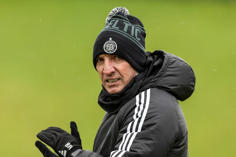 Brendan Rodgers oversees a Celtic training session at Lennoxtown on Friday morning.