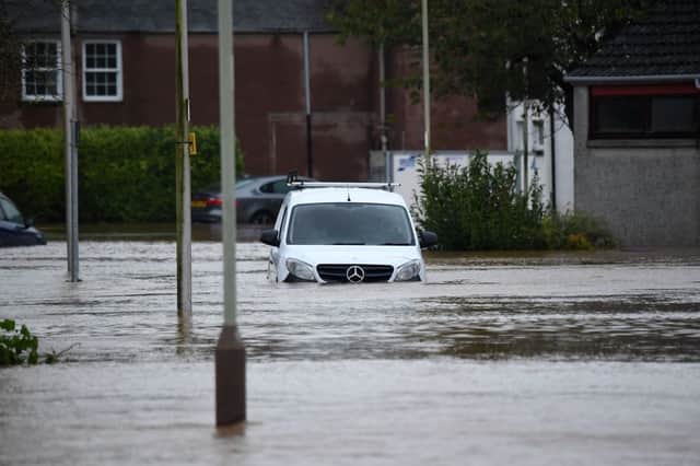 Brechin was under water on Friday after Storm Babet battered the country.