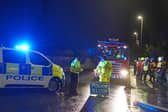 Emergency services in Brechin as Storm Babet hits