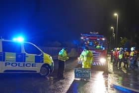 Emergency services in Brechin as Storm Babet hits