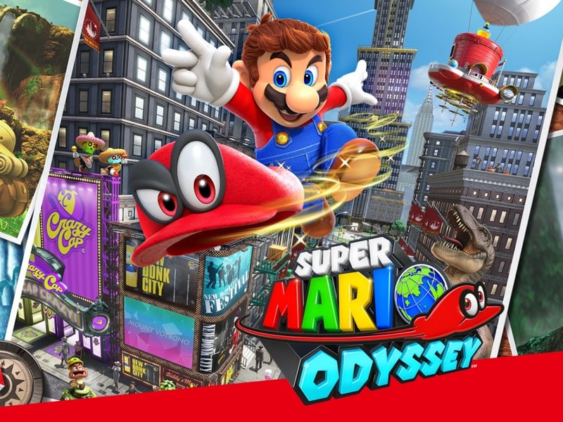 Nintendo Switch game Super Mario Odyssey, released in 2017, also earns a rating of 97. Mario journeys across several kingdoms to save Princess Peach from the horrors of a forced marriage to Bowzer. He's helped out by Cappy - a sentient hat that allows him to control items and other characters.