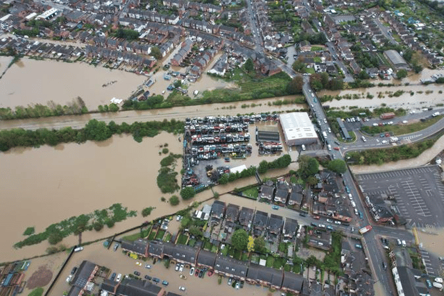 Sandiacre has been badly flooded as Storm Babet caused havoc across Derbyshire. (Credit: Harvey Morgans, SWNS) 