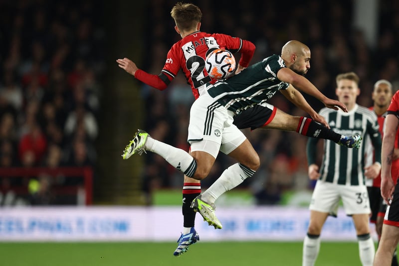 Was overrun in the first half and struggled with Sheffield United’s runners through the middle. But Amrabat was neat in possession and played better after McTominay came off.
