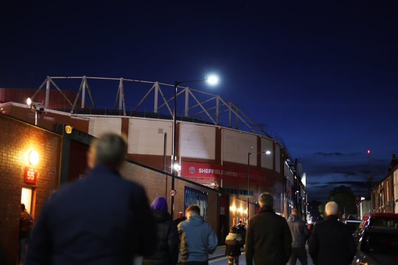 Fans make their way to the stadium prior to the Premier League match between Sheffield United and Manchester United. 