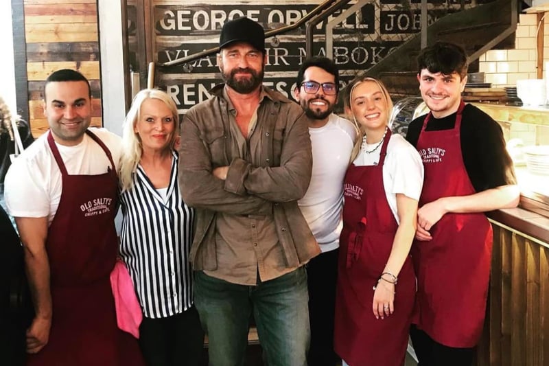 From Hollywood to Byres Road, Gerard Butler stopped by Old Salty’s for fish and chips