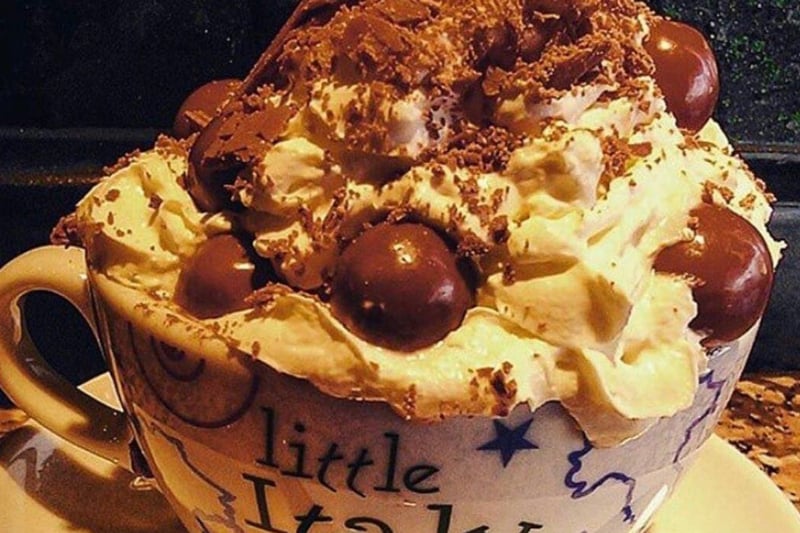 Little Italy’s hot chocolate is sure to blow you away as their ‘delux’ hot chocolate includes whipped cream, chocolate flakes and Maltesers. 
