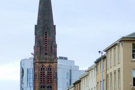 Built in 1904, St Columba Church is the joint fourteenth tallest building in Glasgow - standing at 61 m (200 ft).