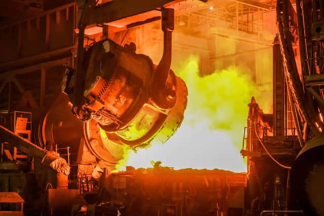 The steel recycling process at the Marcegaglia melt shop in Tinsley can be seen for miles across Sheffield. Some people say the red glow from the molten steel slag looks like a huge explosion from a distance, especially in wet conditions when the effect is most spectacular