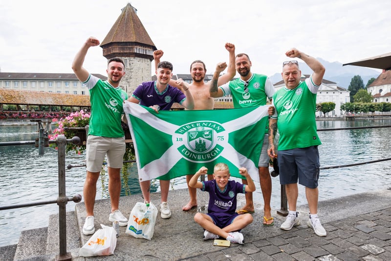 A group of Hibs fans ahead of their team’s fixture against FC Luzern.