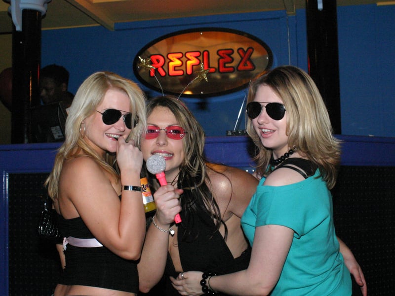 Revellers at the 80s bar Reflex, on Holly Street, Sheffield city centre, in 2004