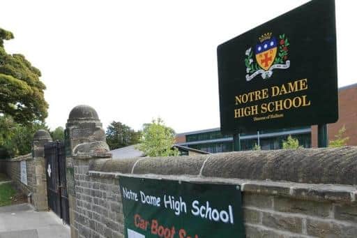 Notre Dame Catholic High School, on Fulwood Road, issued 172 suspensions during the 2021-22 academic year.