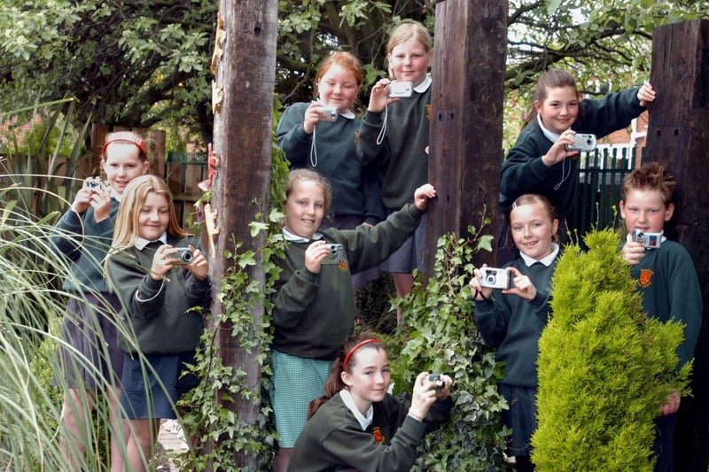 Year 5 photographers were practising their skills in the school garden 16 years ago.