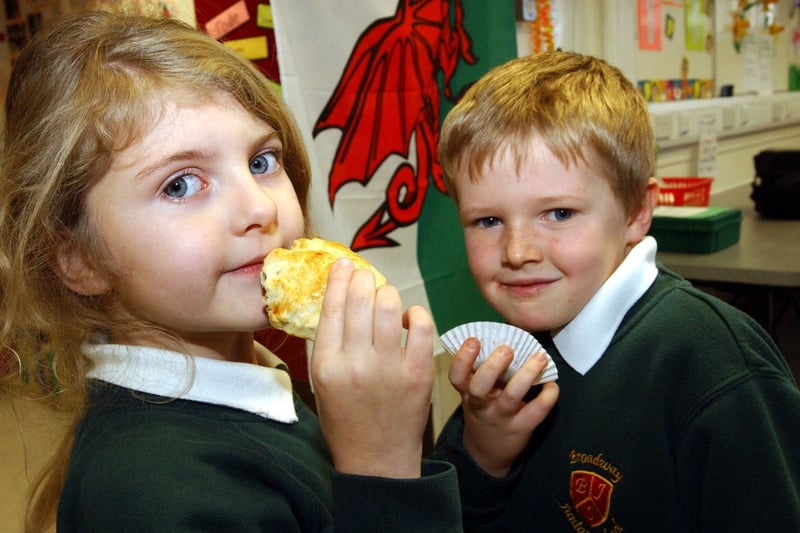 Welsh Day at the school in 2007 and pupils were tucking in to some tasty delicacies from the country.