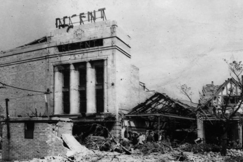 On May 24, 1943, a German 500kg bomb fell on Dean Road, causing damage to the cinema and houses nearby. But the Regent was repaired and continued to entertain the South Tyneside public. Photo: Shields Gazette