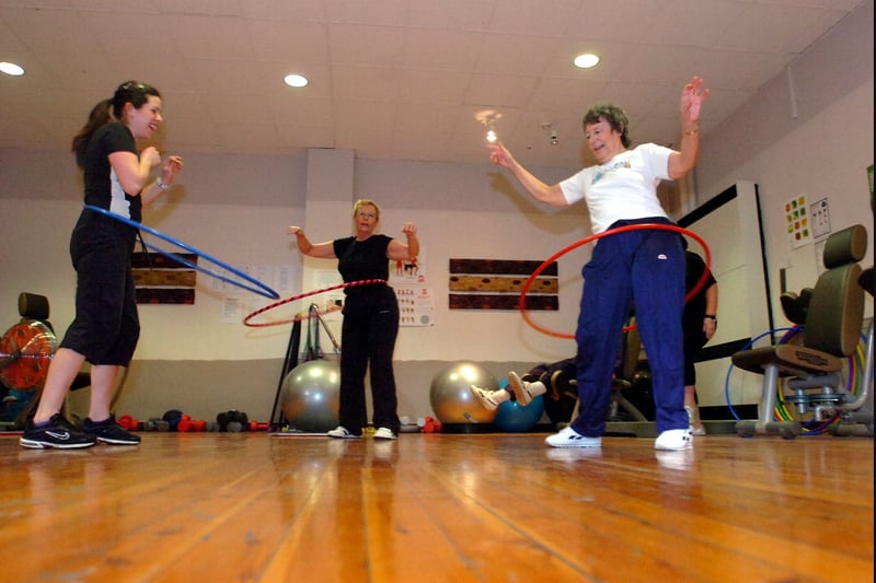 Fitness instructor Sarah Naylor (left) with Ruth Hughes (centre) and Rosemary Bowden (right), at Fulwell Day Care Centre, Fulwell Road in 2010.