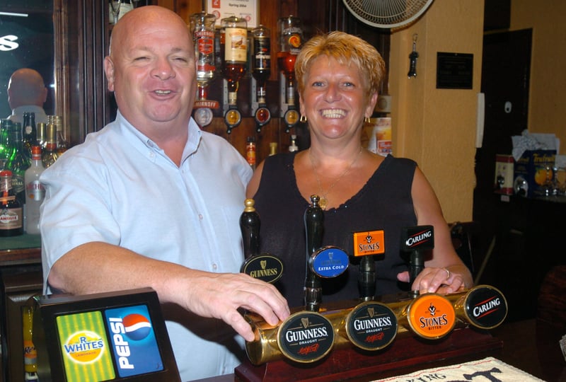 Dave and June Smith at the Hare and Hounds pub, in  Wellgate, Rotherham, in May 2004