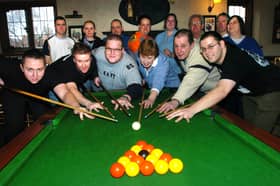 The Nellie Denes pub, in Chantry Bridge, Rotherham, where Landlady Georgina Bell is seen (centre) starting a pool competition to raise cash for the tsunami appeal in 2005. With her is the team taking part in the event