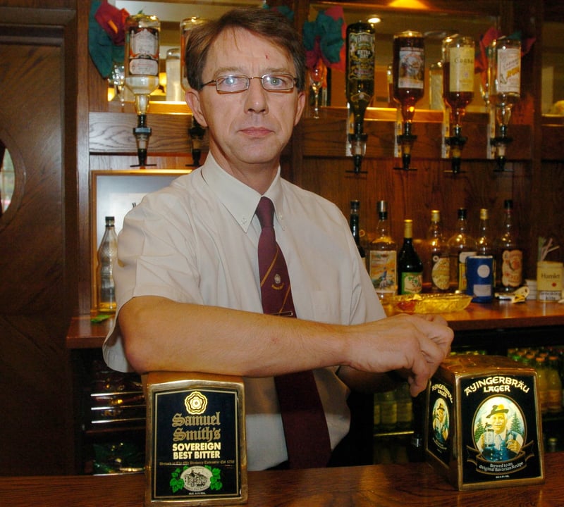 Tony Kerwick, landlord of the New Broom pub, on Broom Valley Road, Rotherham, in January 2005
