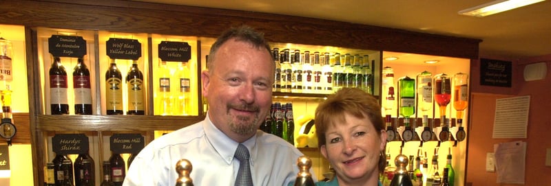 Allan and Diane Sparkes, managers of the Golden Ball pub, in Whiston, Rotherham, in 2003