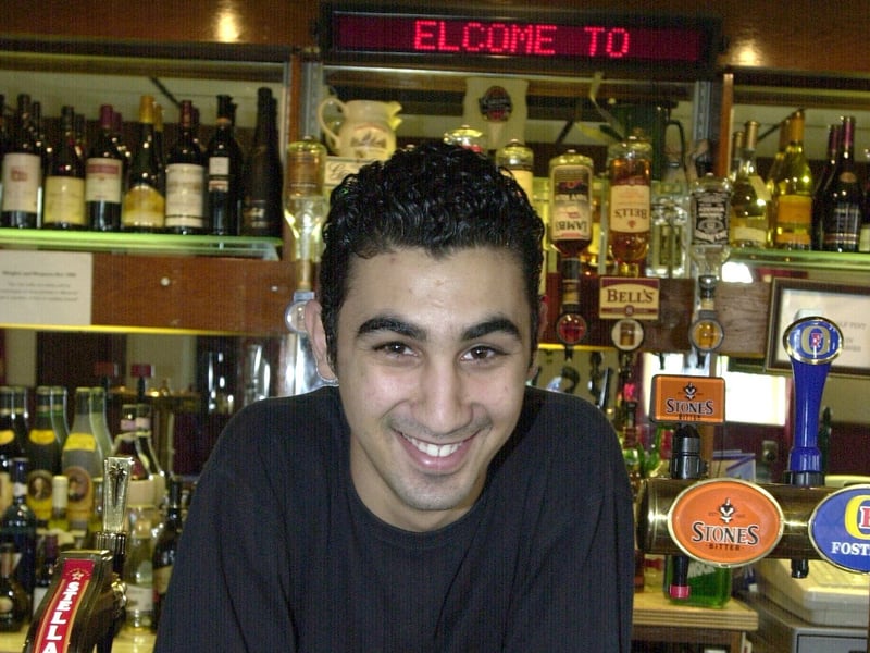 Abrahim Yassine at the Phoenix Hotel pub, in Rotherham, in May 2004