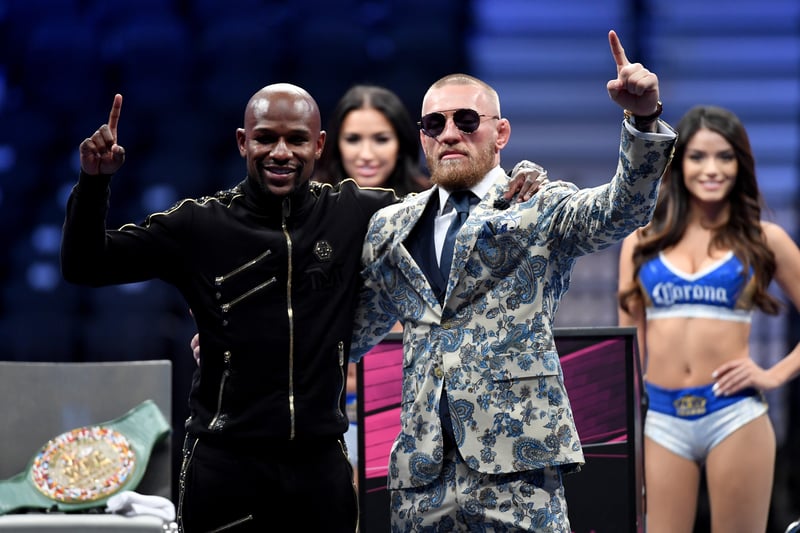 The fight between Tyson Fury and Francis Ngannou has many parallels with the huge clash between Floyd Mayweather Jr and Conor McGregor in 2017.  The clash which was billed as ‘The Money Fight’ saw undefeated five-weight boxing champion Mayweather come out of retirement to take on UFC icon and famous knockout artist McGregor.  The contest proved to be a one-sided affair and Mayweather cruised to a 10th round stoppage. However, it remains the best selling crossover event of all time. (Getty Images)