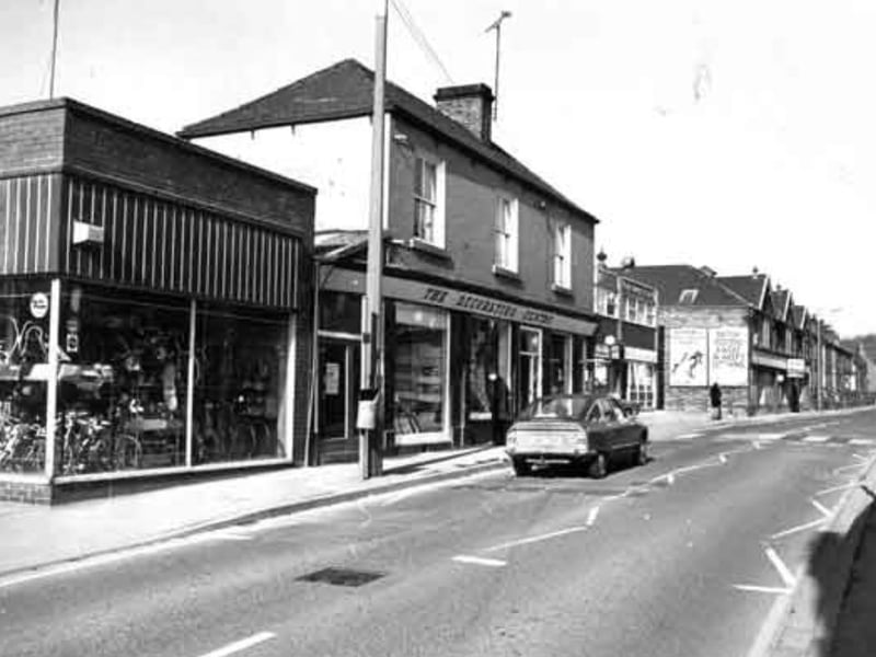Station Road, Chapeltown, in 1978, showing businesses including The Decorating Centre. Photo: Picture Sheffield/Sheffield Newspapers Ltd