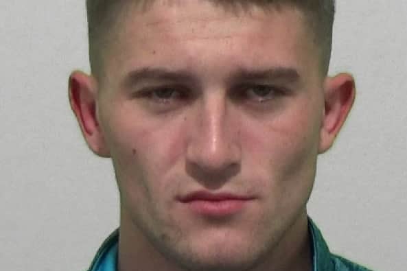 Muncaster, 20, of no fixed address, admitted burglary, theft and handling stolen goods.  Mr Recorder Nathan Adams sentenced him to 18 months behind bars