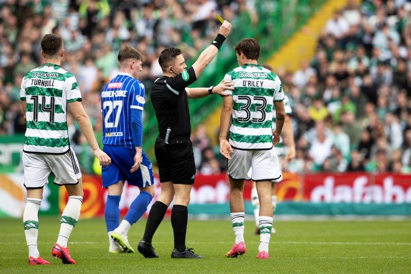 Similarly to Dundee, the Hoops have ten yellows and one straight red so far this season. 