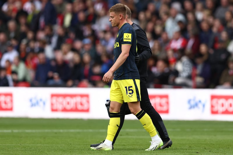Ankle/foot injury that has ruled him out until the New Year He didn’t require surgery but limped off in the 8-0 win against Sheffield United in September. 