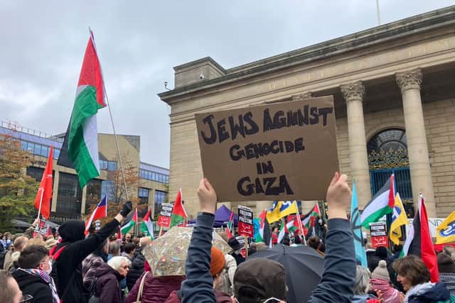 The demonstration in Sheffield city centre (Photo: Rei Takver)