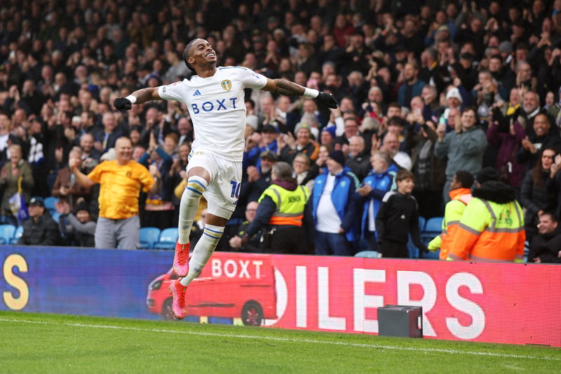 Handed a rare 10/10 by WhoScored with two goals and two assists in the first half for Leeds in their 4-1 win. 