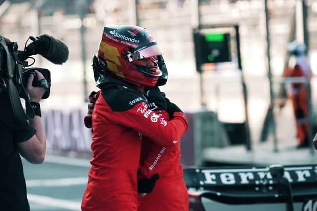Carlos Sainz and Charles Leclerc after qualifying at the Mexico Grand Prix. (Picture: Sky Sports)