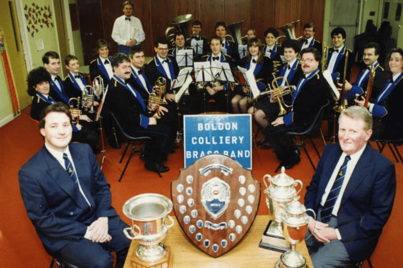 Members of Boldon Colliery Band posed for this photo in March 1995 but what was the occasion? Photo: Shields Gazette